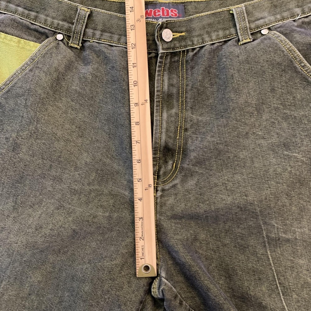 Webs Baggy Carpenter Cargo Shorts Mens 38 Gray Denim Utility Pockets Contrast - Picture 5 of 10